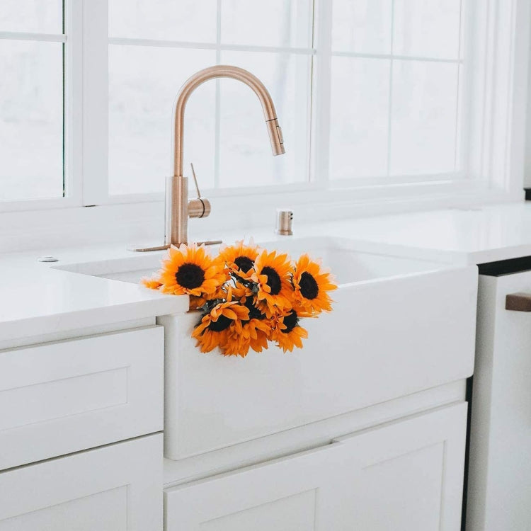 [US Warehouse] Kitchen Counter Square Large Bowl Sound-deadening Wash Basin Ceramic Sink(White)