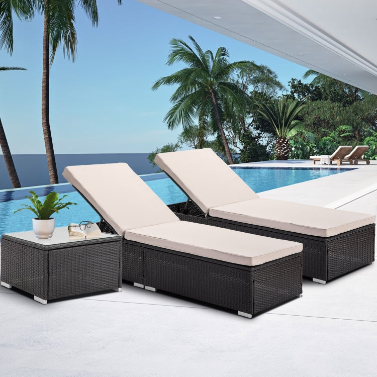 [US Warehouse] 5 in 1 Cane Chairs + Cushions + Coffee Table Set (White)