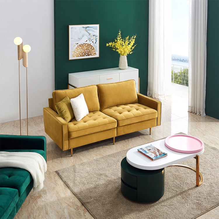 [EU Warehouse] Modern Velvet Fabric Sofa, Size: 180x80x80cm (Yellow)