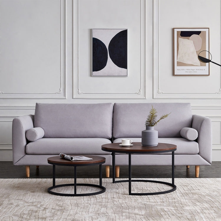 [EU Warehouse] 2 in 1 Simple Fashion Round Coffee Table, Size: 80x80x45cm/60x60x33cm