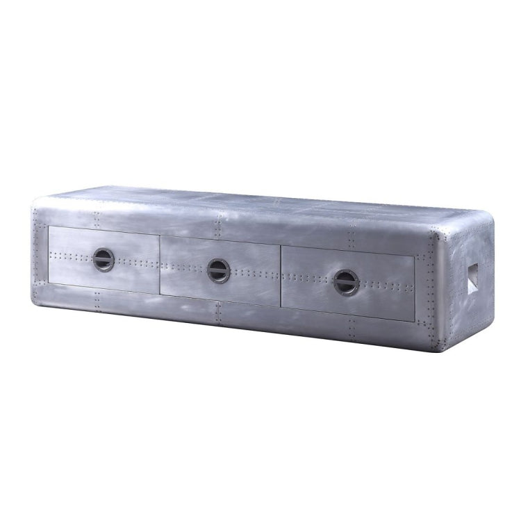[US Warehouse] Aluminum TV Cabinet with Drawer, Size: 71x20x19 inch