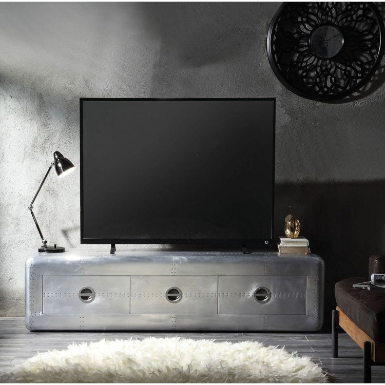 [US Warehouse] Aluminum TV Cabinet with Drawer, Size: 71x20x19 inch