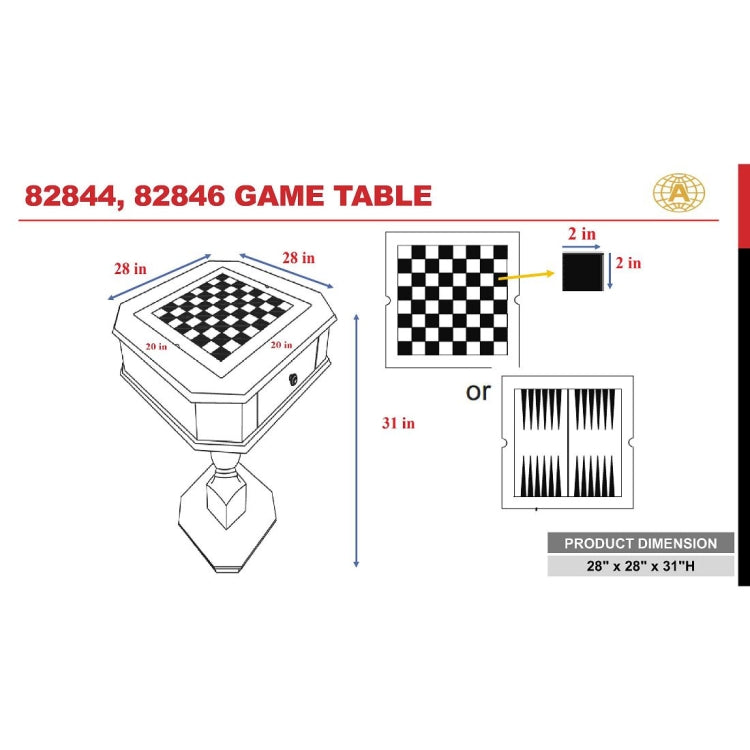 [US Warehouse] Game Table with Drawer, Size: 28x28x31 inch
