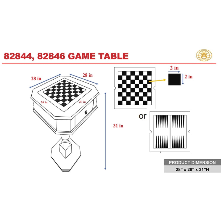 [US Warehouse] Game Table with Drawers, Size: 28x28x31 inch