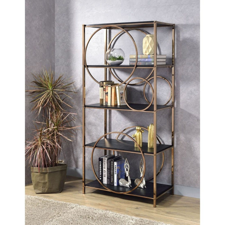 [US Warehouse] Geometric Open Metal Bookshelf, Size: 32x17x68 inch