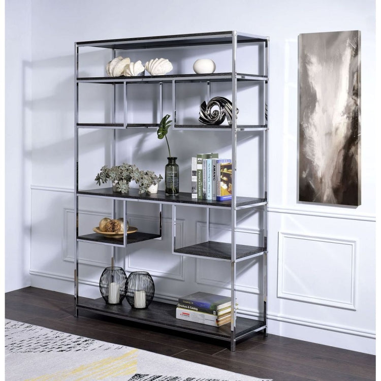 [US Warehouse] Rectangular Metal Bookshelf, Size: 49x16x72 inch