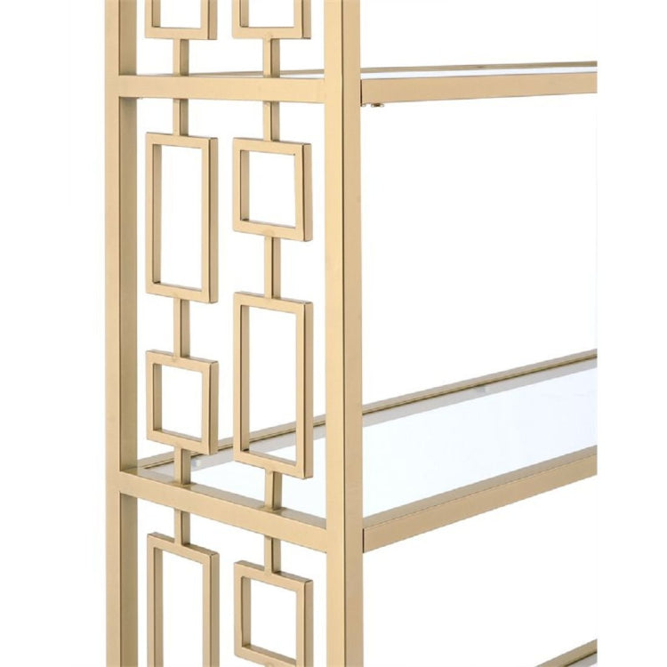 [US Warehouse] Gold+Clear Glass Bookcase, Size: 48x14x72 inch