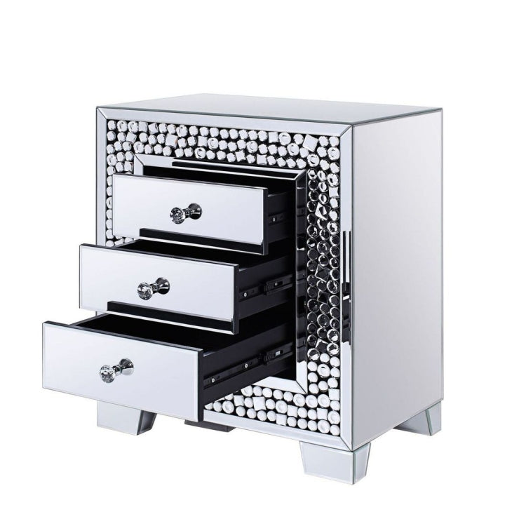 [US Warehouse] Mirror Gem Bedside Table with Drawer, Size: 22x14x26 inch
