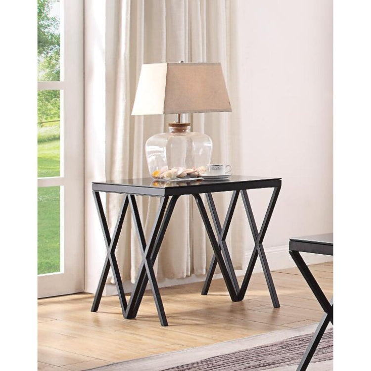 [US Warehouse] Metal Glass Simple Table, Size: 22x22x21 inch