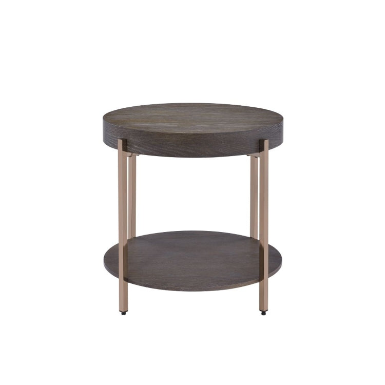 [US Warehouse] Round Oak Table, Size: 25x23 inch