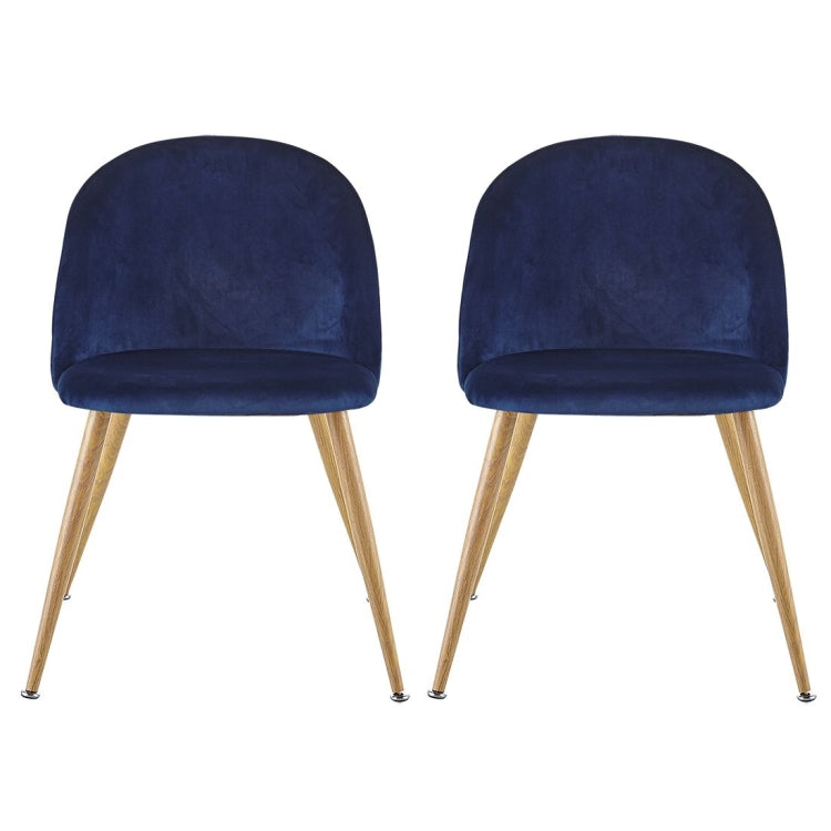 [US Warehouse] 2 PCS Metal Velvet Dining Gaming Chairs, Size: 22.64x20.47x16.14 inch