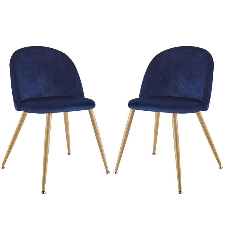 [US Warehouse] 2 PCS Metal Velvet Dining Gaming Chairs, Size: 22.64x20.47x16.14 inch