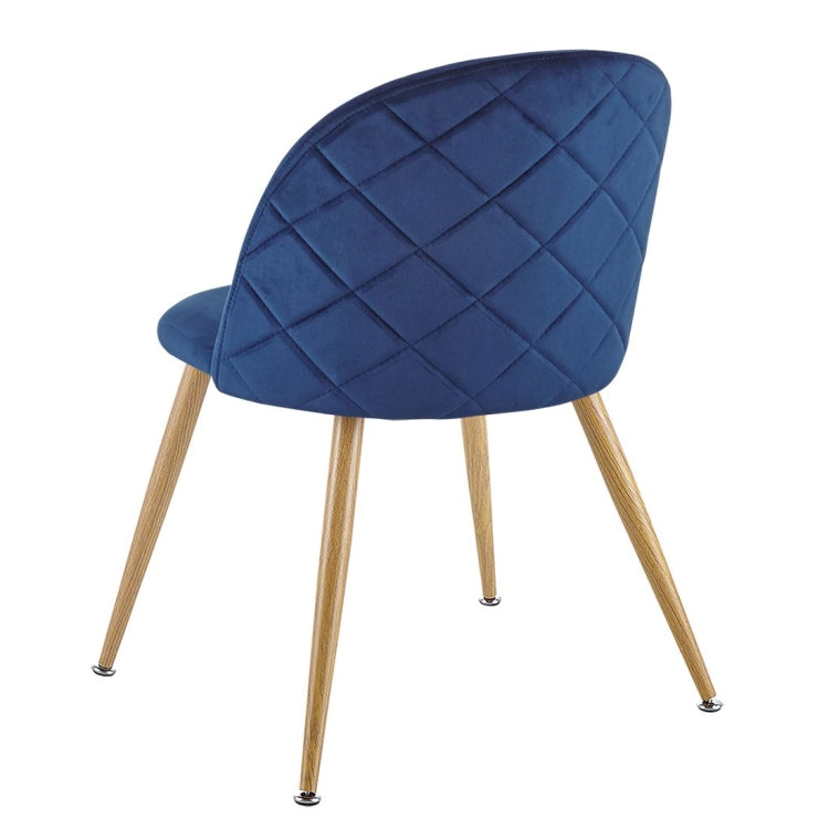 [US Warehouse] 2 PCS Metal Velvet Dining Gaming Chairs, Size: 22.64x20.47x16.14 inch