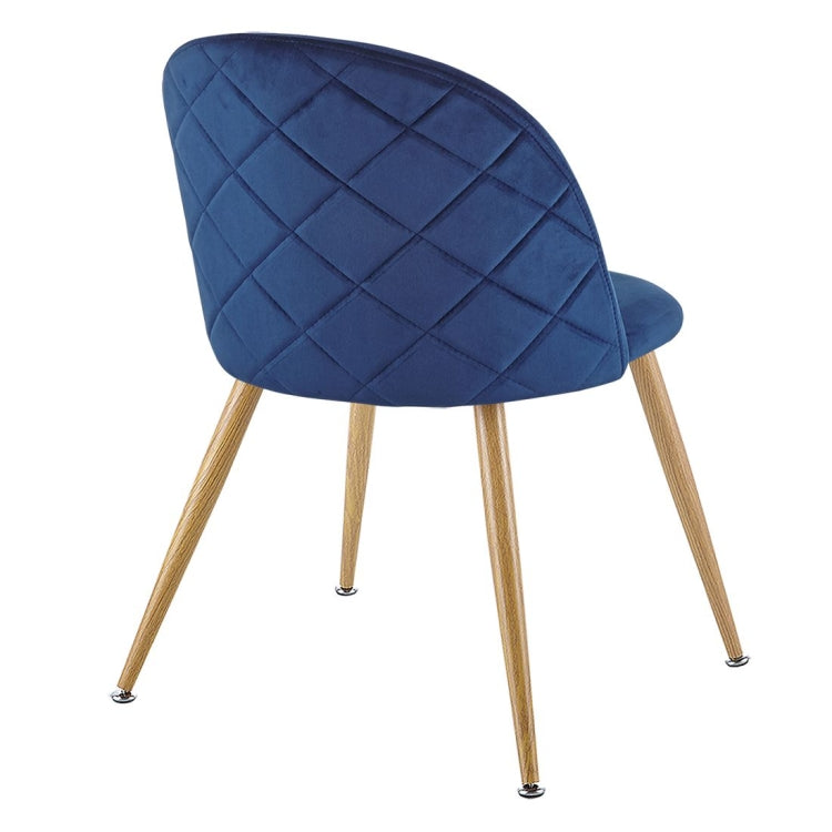 [US Warehouse] 2 PCS Metal Velvet Dining Gaming Chairs, Size: 22.64x20.47x16.14 inch