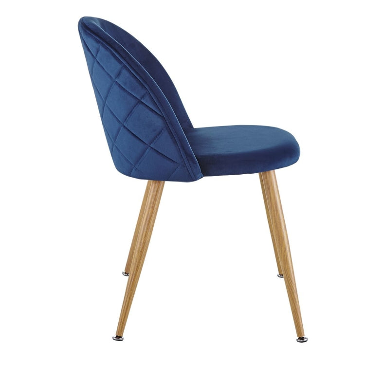 [US Warehouse] 2 PCS Metal Velvet Dining Gaming Chairs, Size: 22.64x20.47x16.14 inch