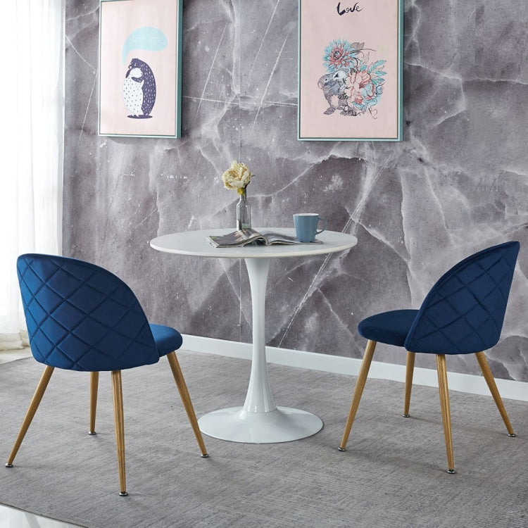 [US Warehouse] 2 PCS Metal Velvet Dining Gaming Chairs, Size: 22.64x20.47x16.14 inch