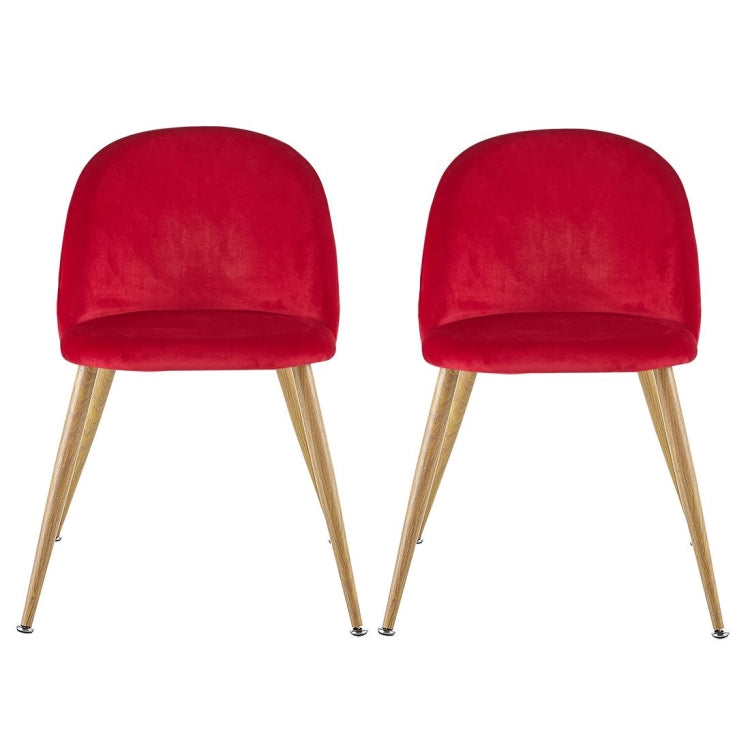 [US Warehouse] 2 PCS Metal Velvet Dining Gaming Chairs, Size: 22.64x20.47x16.14 inch