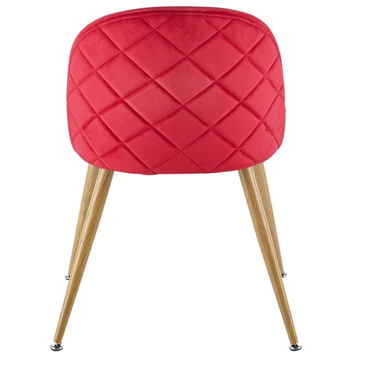 [US Warehouse] 2 PCS Metal Velvet Dining Gaming Chairs, Size: 22.64x20.47x16.14 inch
