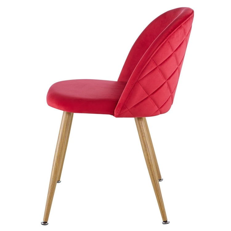 [US Warehouse] 2 PCS Metal Velvet Dining Gaming Chairs, Size: 22.64x20.47x16.14 inch