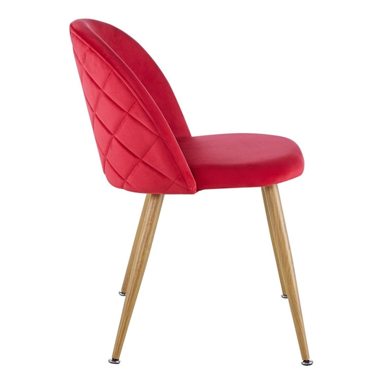 [US Warehouse] 2 PCS Metal Velvet Dining Gaming Chairs, Size: 22.64x20.47x16.14 inch