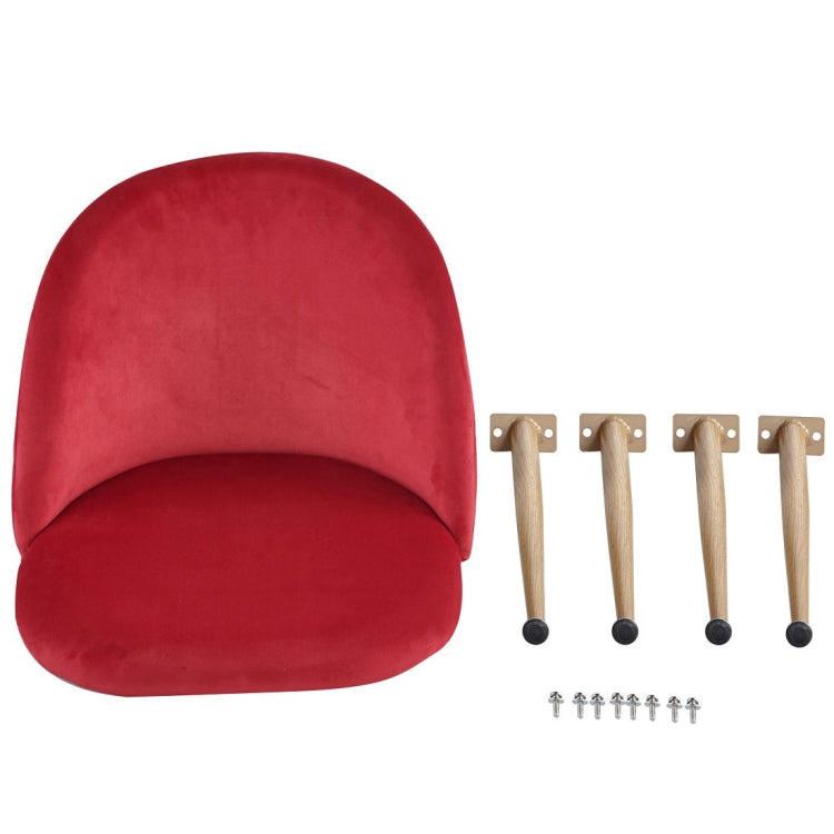 [US Warehouse] 2 PCS Metal Velvet Dining Gaming Chairs, Size: 22.64x20.47x16.14 inch