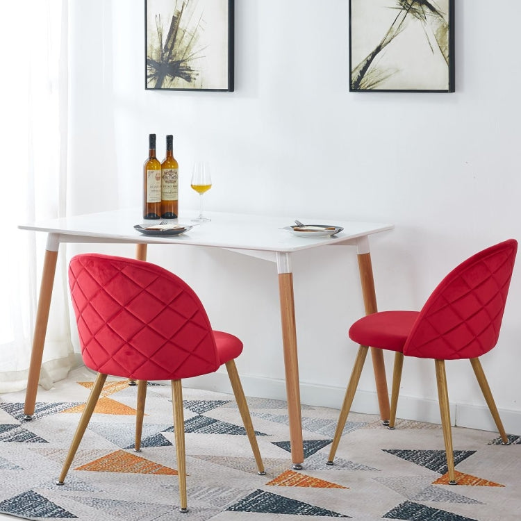 [US Warehouse] 2 PCS Metal Velvet Dining Gaming Chairs, Size: 22.64x20.47x16.14 inch