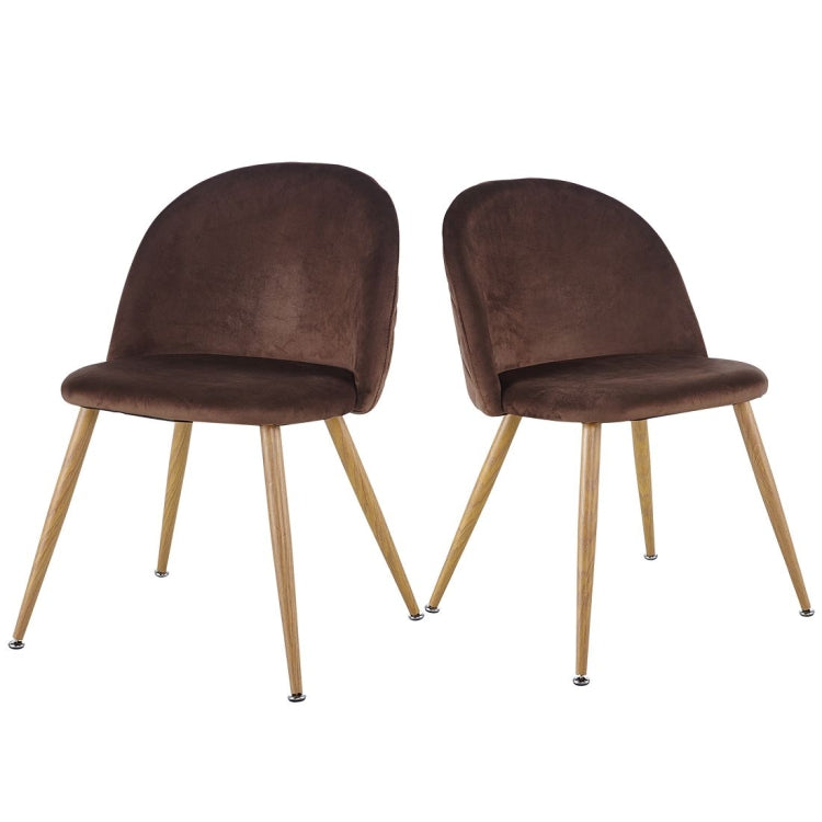 [US Warehouse] 2 PCS Metal Velvet Dining Gaming Chairs, Size: 22.64x20.47x16.14 inch