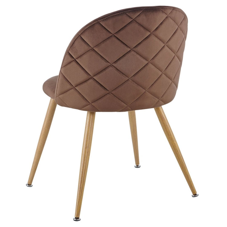 [US Warehouse] 2 PCS Metal Velvet Dining Gaming Chairs, Size: 22.64x20.47x16.14 inch