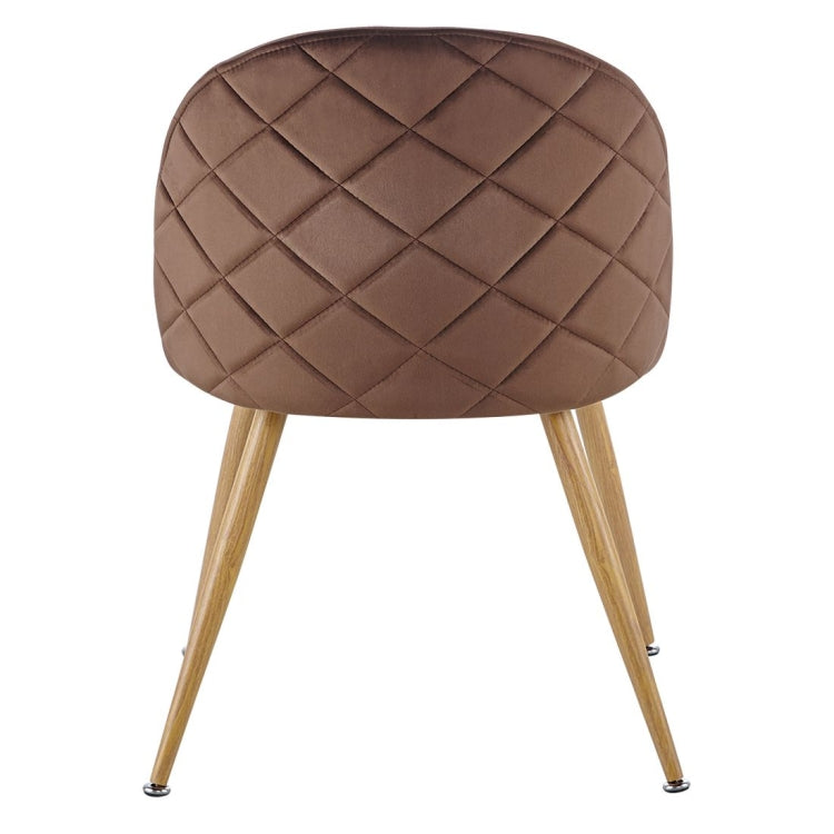 [US Warehouse] 2 PCS Metal Velvet Dining Gaming Chairs, Size: 22.64x20.47x16.14 inch