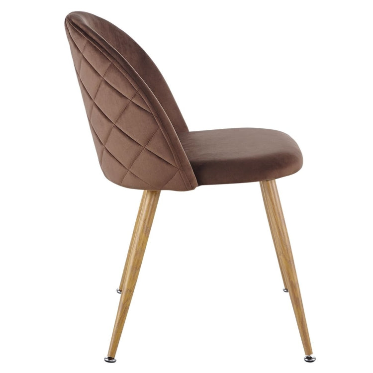 [US Warehouse] 2 PCS Metal Velvet Dining Gaming Chairs, Size: 22.64x20.47x16.14 inch