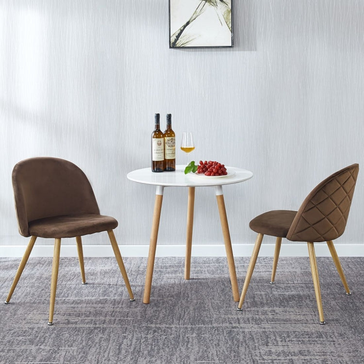 [US Warehouse] 2 PCS Metal Velvet Dining Gaming Chairs, Size: 22.64x20.47x16.14 inch