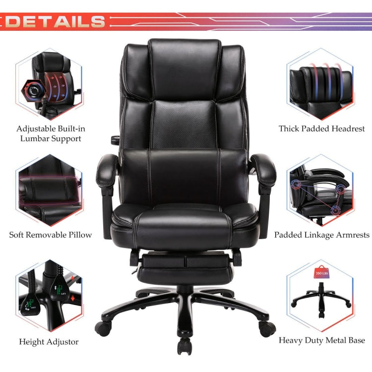 [US Warehouse] Computer Gaming Chairs with Adjustable Built-in Lumbar Support & Angle Tilt Locking System & Footrest