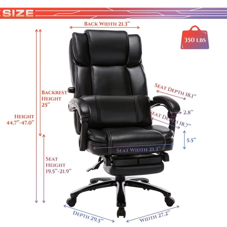 [US Warehouse] Computer Gaming Chairs with Adjustable Built-in Lumbar Support & Angle Tilt Locking System & Footrest