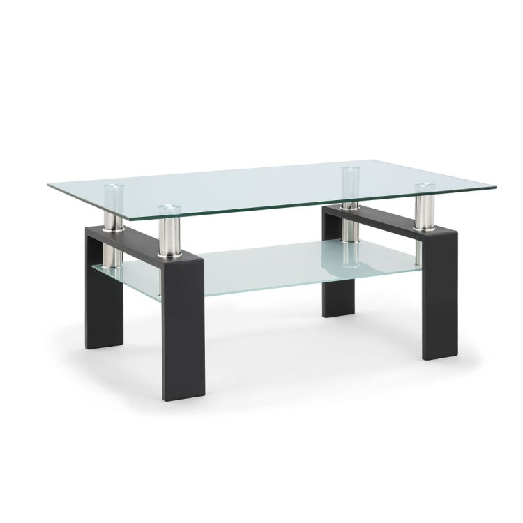 [US Warehouse] Rectangular Glass Coffee Table, Size: 39.4x23.7x17.7 inch