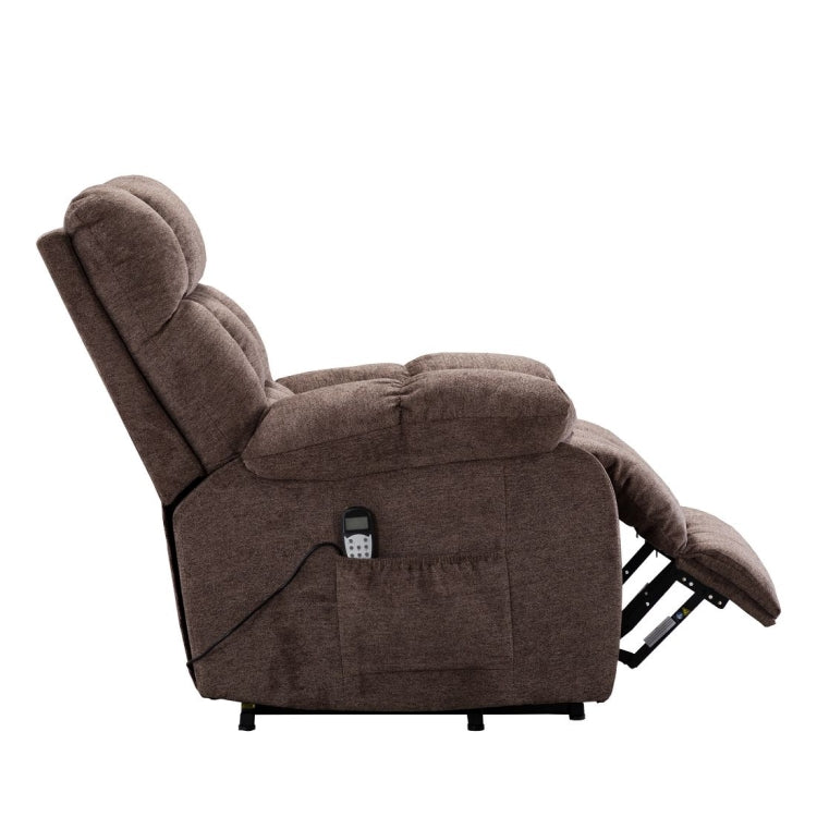 [US Warehouse] Electric Lift Recliner with Heat Therapy And Massage Function, Size: 38.2x38.6x41.3 inch(Brown)