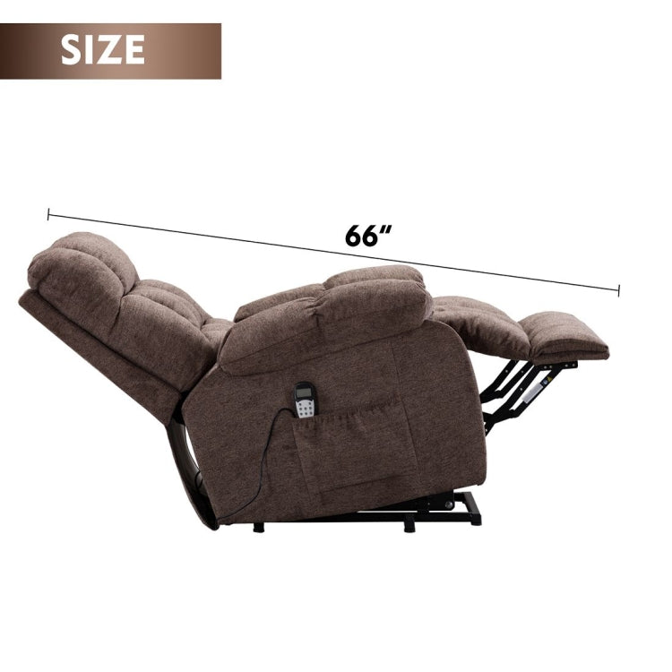 [US Warehouse] Electric Lift Recliner with Heat Therapy And Massage Function, Size: 38.2x38.6x41.3 inch(Brown)