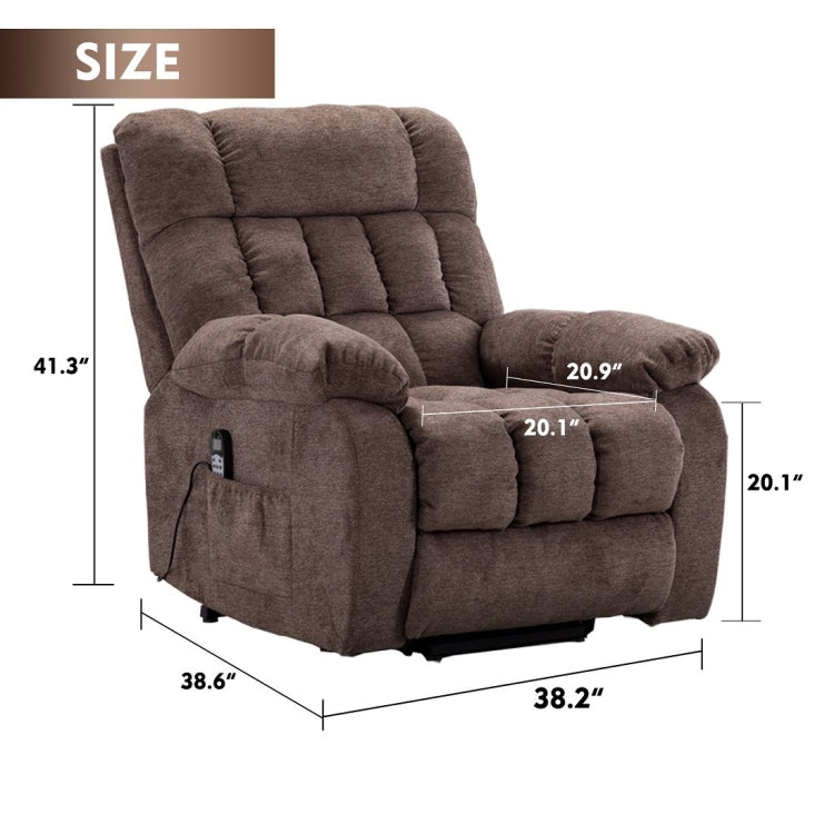 [US Warehouse] Electric Lift Recliner with Heat Therapy And Massage Function, Size: 38.2x38.6x41.3 inch(Brown)
