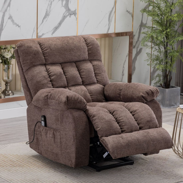 [US Warehouse] Electric Lift Recliner with Heat Therapy And Massage Function, Size: 38.2x38.6x41.3 inch(Brown)