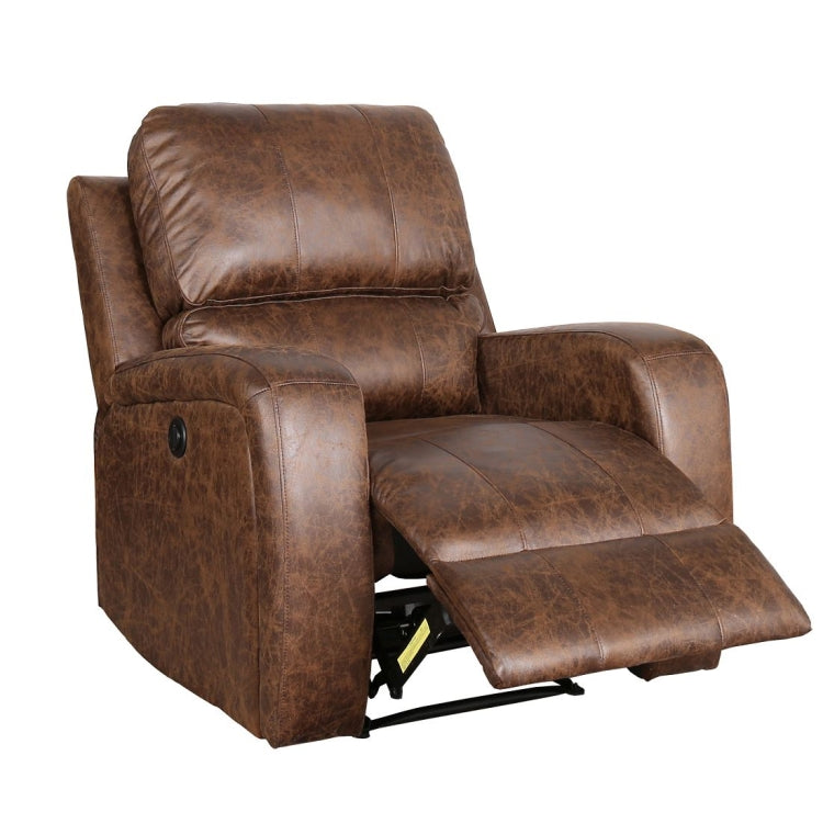 [US Warehouse] PU Leather Recliner with USB Charging Port, Size: 41x38x38 inch