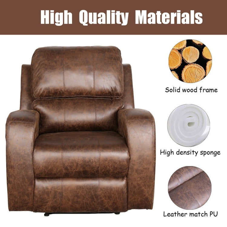 [US Warehouse] PU Leather Recliner with USB Charging Port, Size: 41x38x38 inch