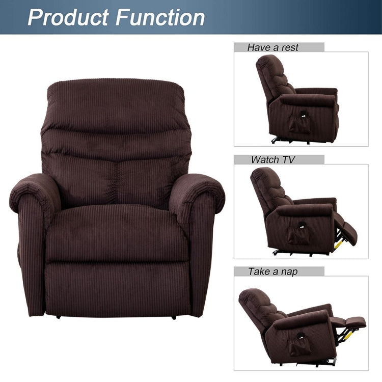 [US Warehouse] Non-slip Fabric Electric Lift Recliner with Storage Bag, Size: 33.9x38.2x38.2 inch