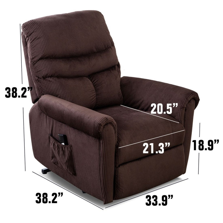 [US Warehouse] Non-slip Fabric Electric Lift Recliner with Storage Bag, Size: 33.9x38.2x38.2 inch