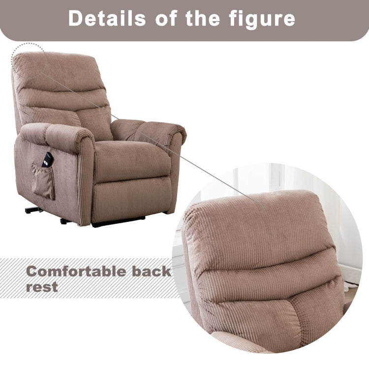 [US Warehouse] Non-slip Fabric Electric Lift Recliner with Storage Bag, Size: 33.9x38.2x38.2 inch