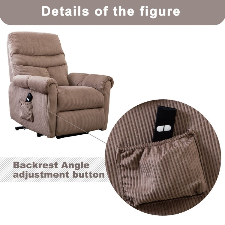 [US Warehouse] Non-slip Fabric Electric Lift Recliner with Storage Bag, Size: 33.9x38.2x38.2 inch