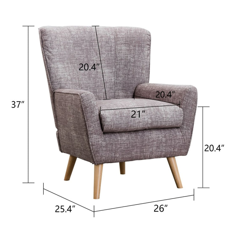 [US Warehouse] Fabric Armchair, Size: 26 x 25.4 x 37 inch