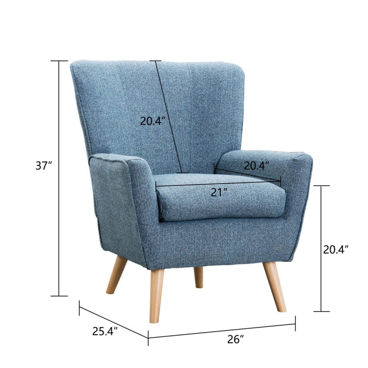 [US Warehouse] Bedroom Fabric Reading Chair, Size: 26x25.4x37 inch