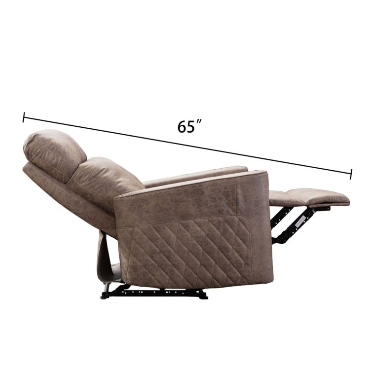 [US Warehouse] Family Manual Soft Cloth Recliner, Size: 33x35.4x41 inch