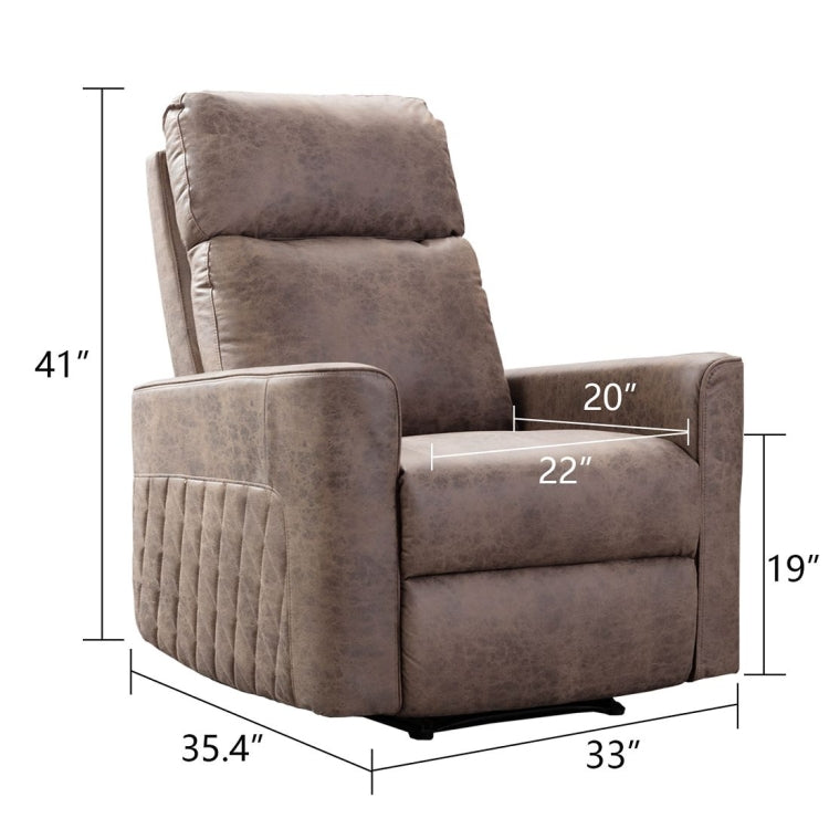 [US Warehouse] Family Manual Soft Cloth Recliner, Size: 33x35.4x41 inch
