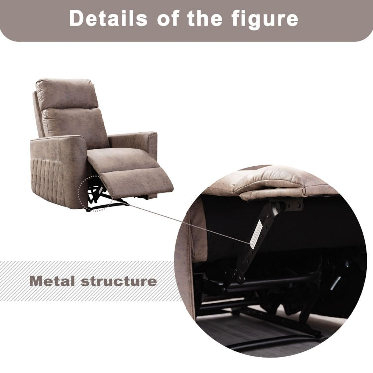 [US Warehouse] Family Manual Soft Cloth Recliner, Size: 33x35.4x41 inch