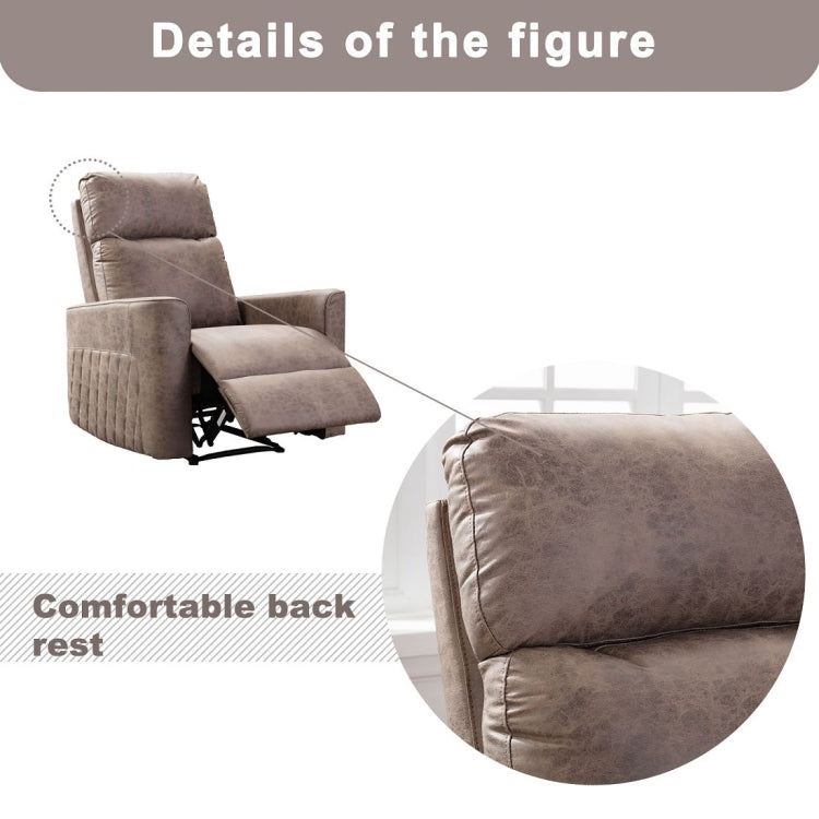 [US Warehouse] Family Manual Soft Cloth Recliner, Size: 33x35.4x41 inch